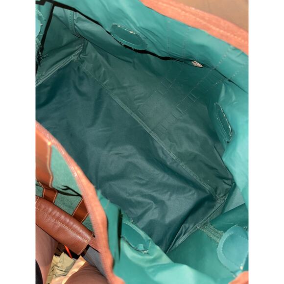 Polo Ralph Lauren Green Canvas Duffel Bag Leather Straps 90s 21" - Picture 7 of 8